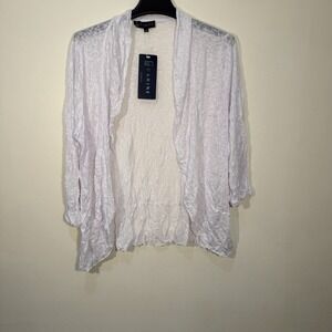 Carine Open Cardigan White XL Lightweight Stretch Sweater NEW Cover Up